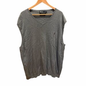 Polo Ralph Lauren Sweater Vest Mens 3XLT Blue 100% Pima Cotton Classic Preppy